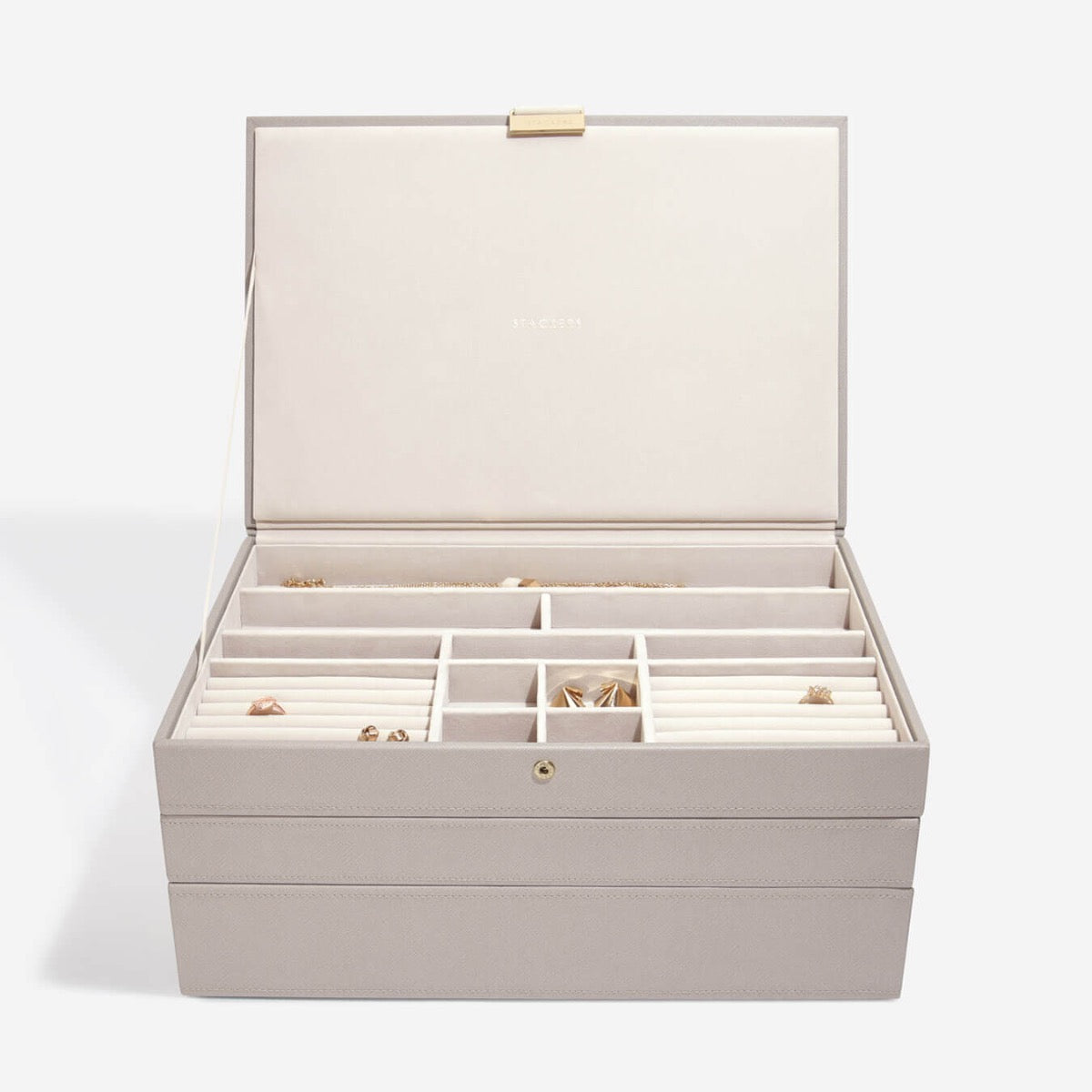 white supersize stackers premium stackable jewelry box... Supersize Jewellery Boxes – Stackers Australia
