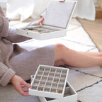 White & Rose Gold Classic Jewellery Box Stackers