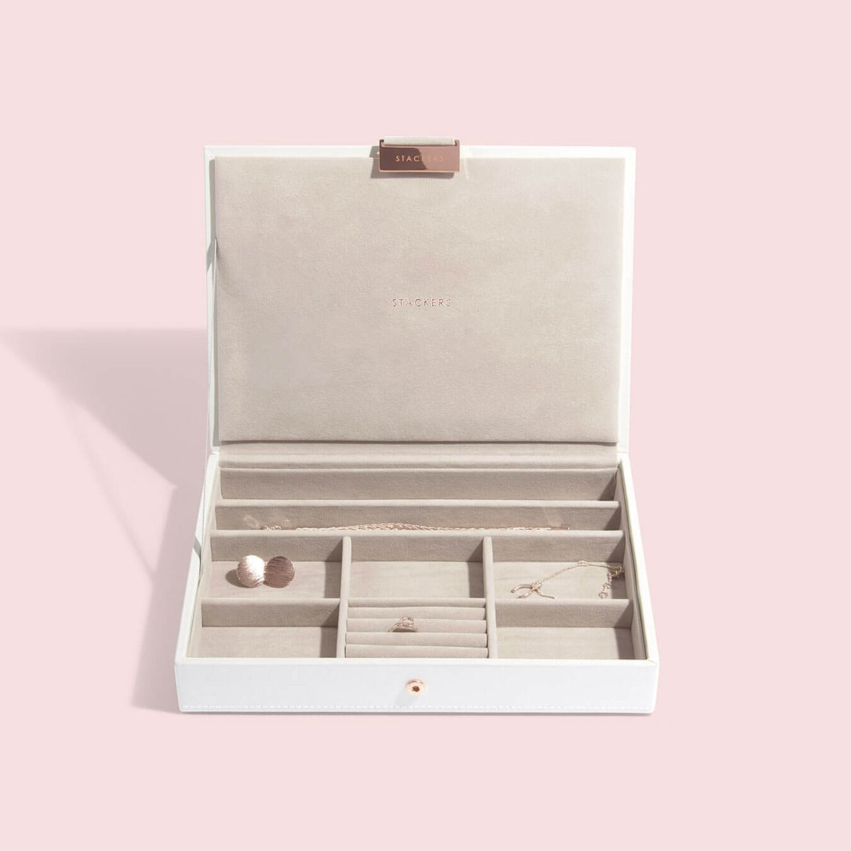 White & Rose Gold Classic Jewellery Box Stackers