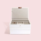 White & Rose Gold Classic Jewellery Box Stackers