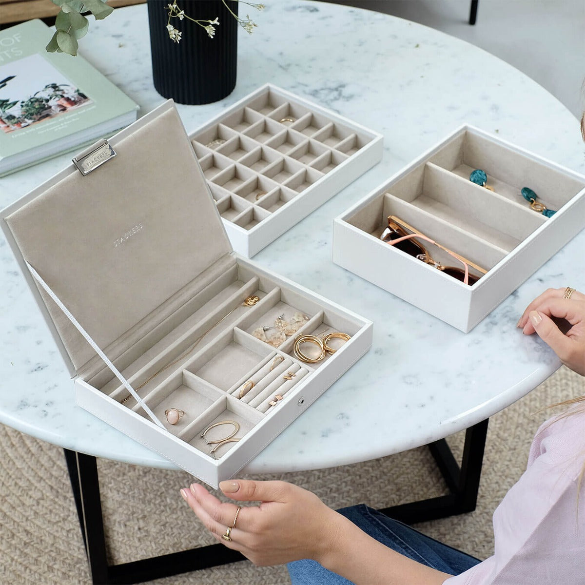 White Classic Jewellery Box Stackers