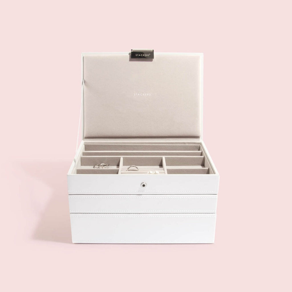 White Classic Jewellery Box Stackers