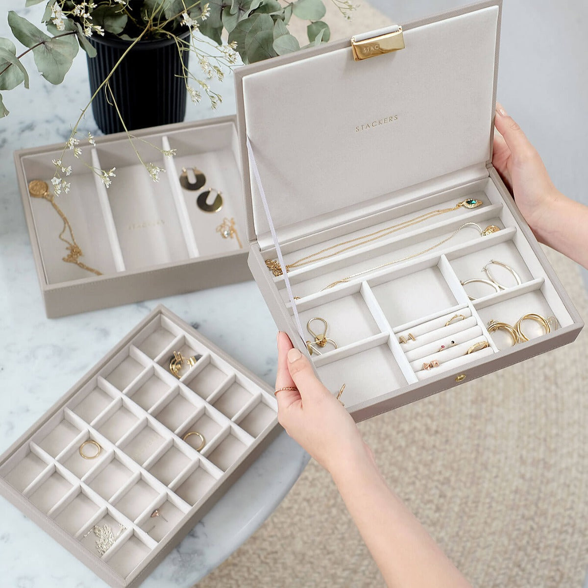 Taupe Classic Jewellery Box Stackers