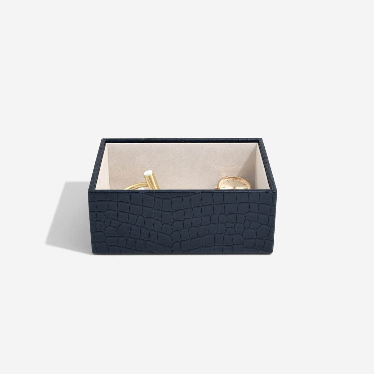 Navy Croc Mini Jewellery Box Stackers