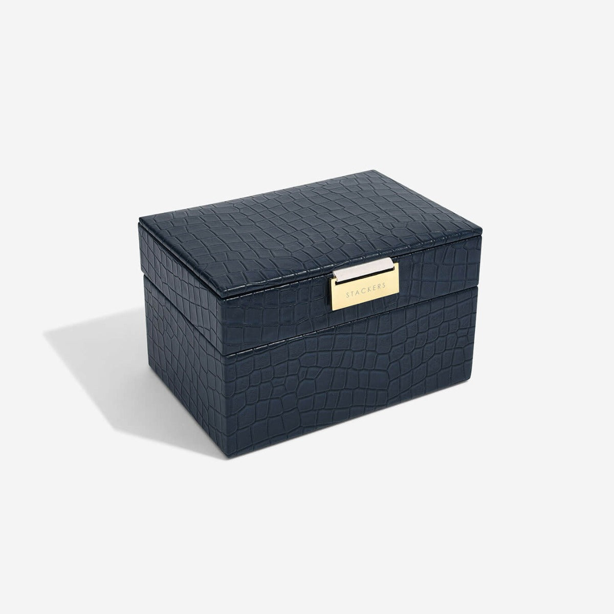 Navy Croc Mini Jewellery Box Stackers