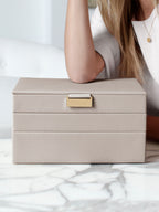 Taupe Jewellery Box set of 3 - - Stackers Australia Australia
