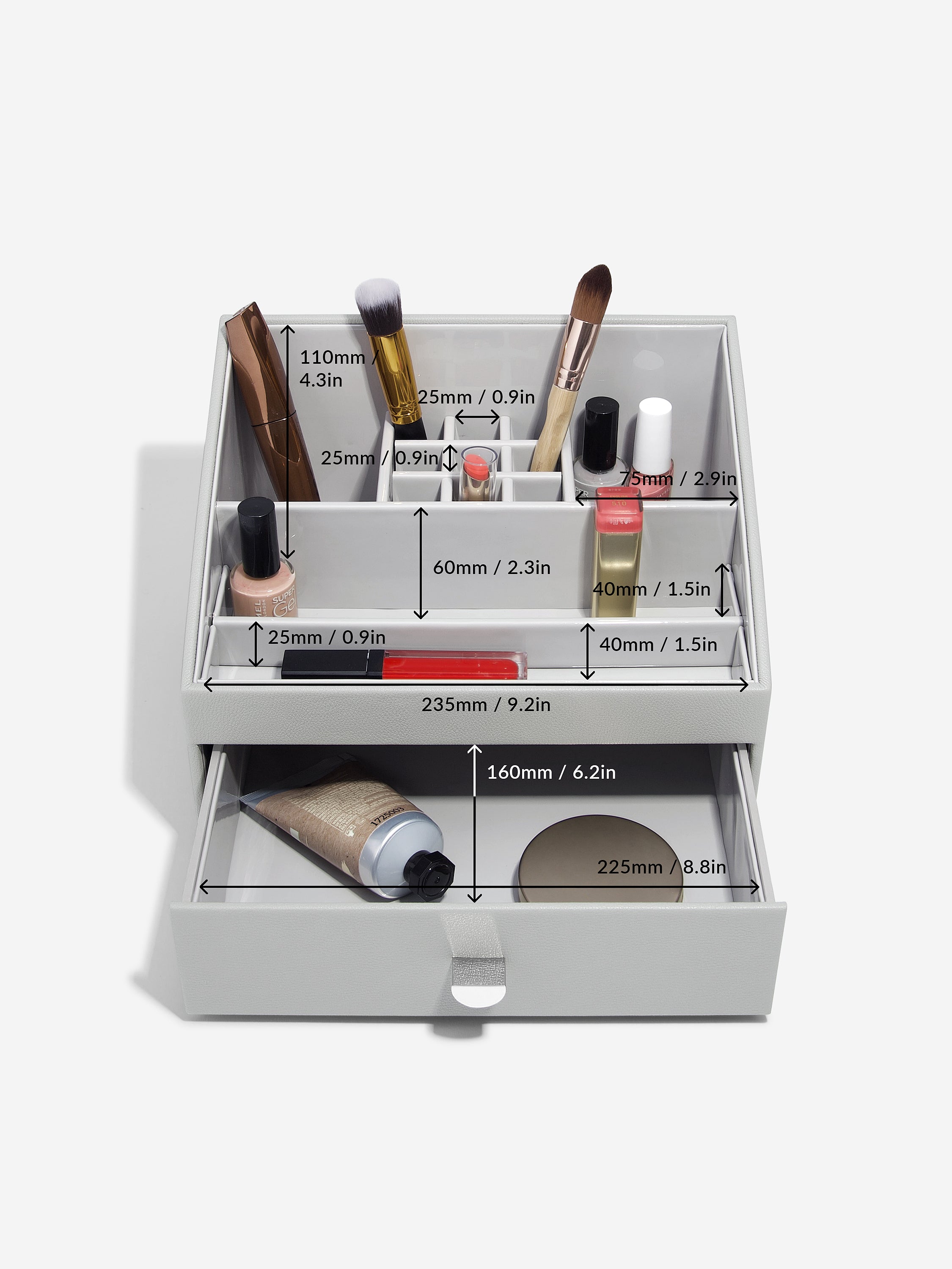 CLASSIC PEBBLE GREY MAKEUP CADDY