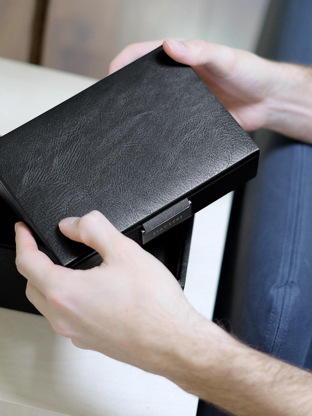 Men Cufflink Box Stackers Black Cufflink Box | 12-Section Men's Jewellery Storage ...