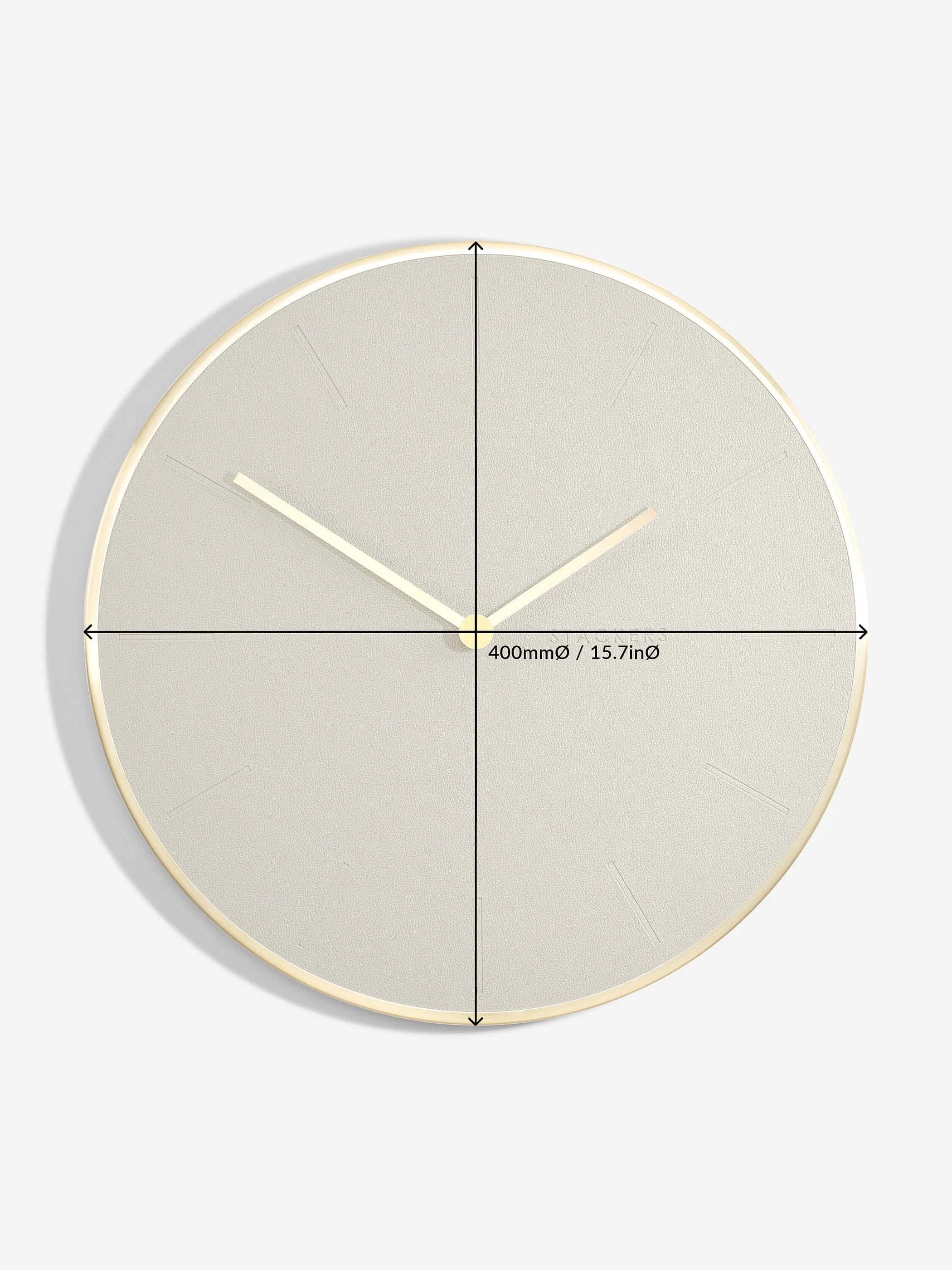 Oatmeal Brushed Gold PU Wall Clock - Home - Stackers Australia
