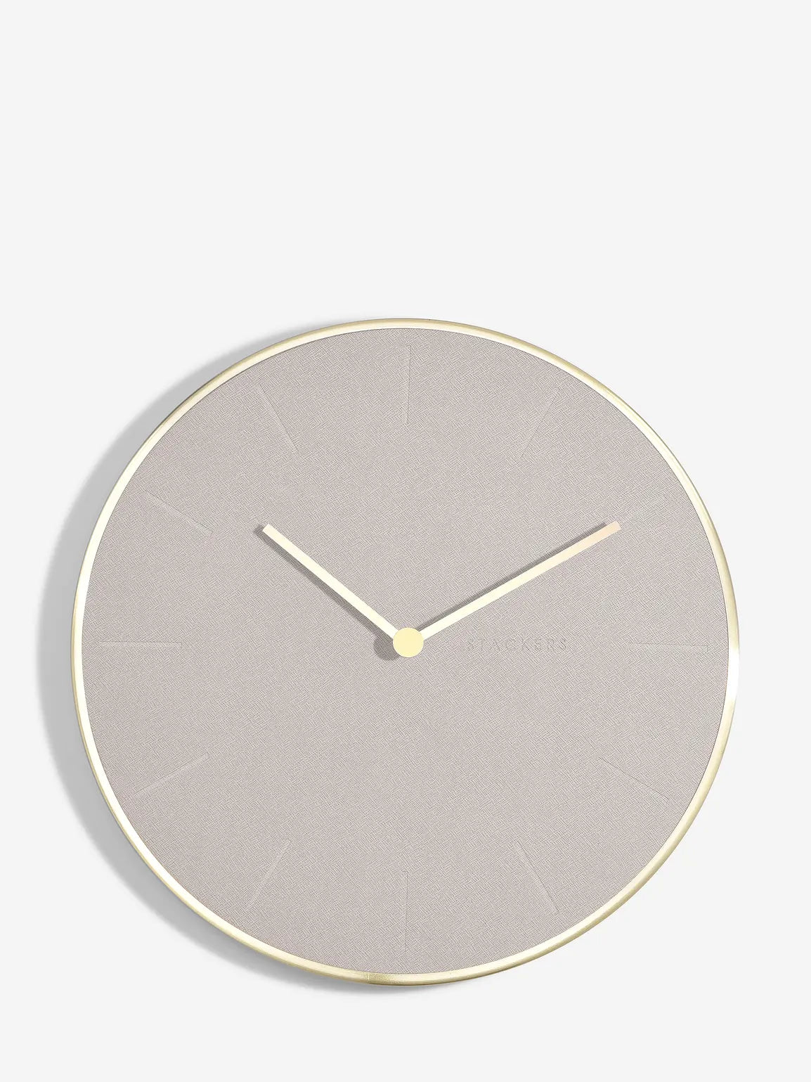 Taupe Brushed Gold PU Wall Clock - Home - Stackers Australia