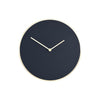 Navy Brushed Gold PU Wall Clock