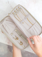 Oatmeal Jewellery Roll - Travel Jewellery Box - Stackers Australia