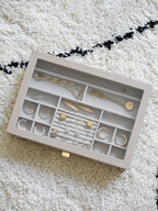 Taupe Supersize Glass Lid Drawer Layer - Jewellery Box Layer - Stackers Australia