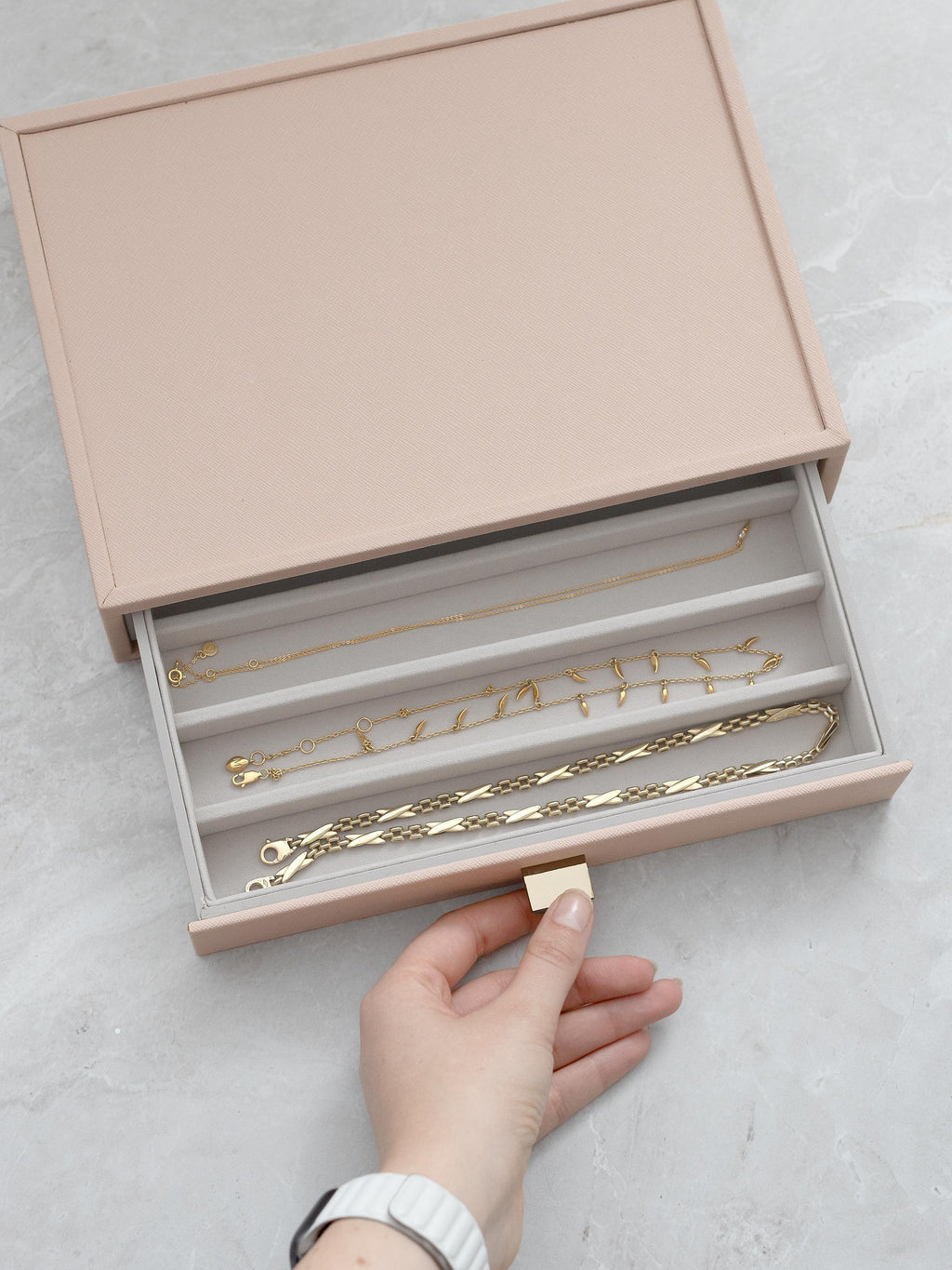 Blush Pink Classic Necklace Drawer Layer
