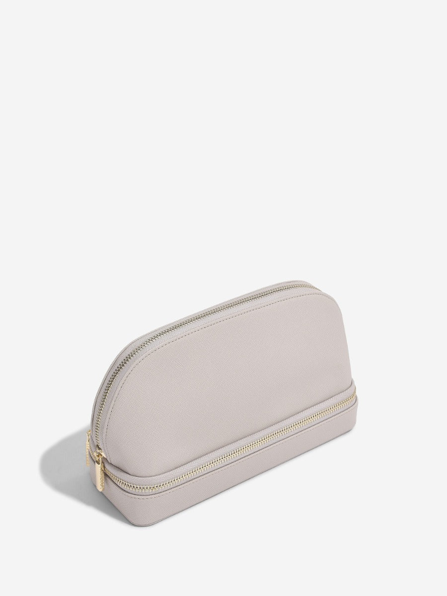 Taupe Cosmetic and Jewellery Bag - Makeup Bag - Stackers Australia
