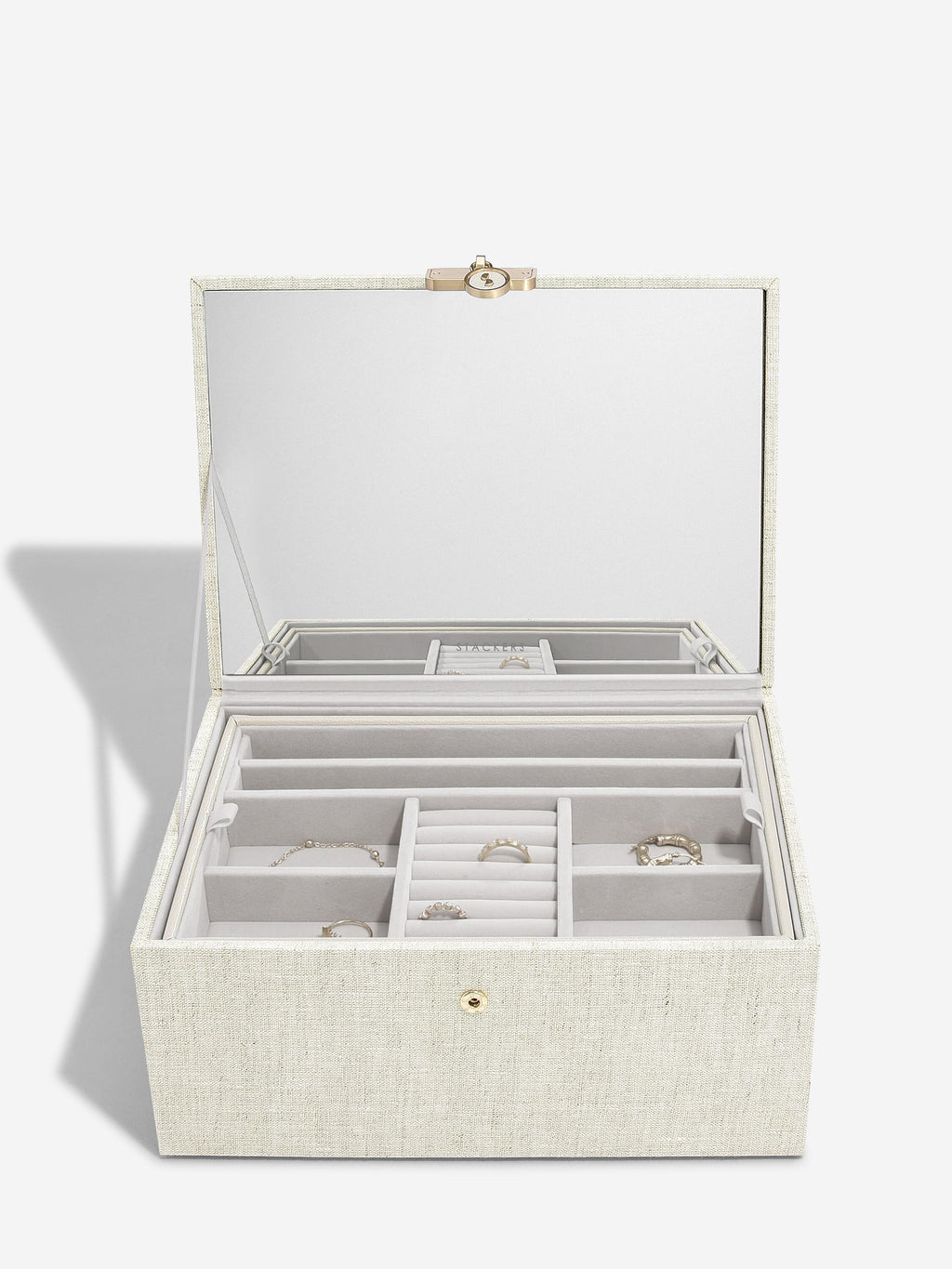 Oatmeal & Linen Luxury Classic Jewellery Box
