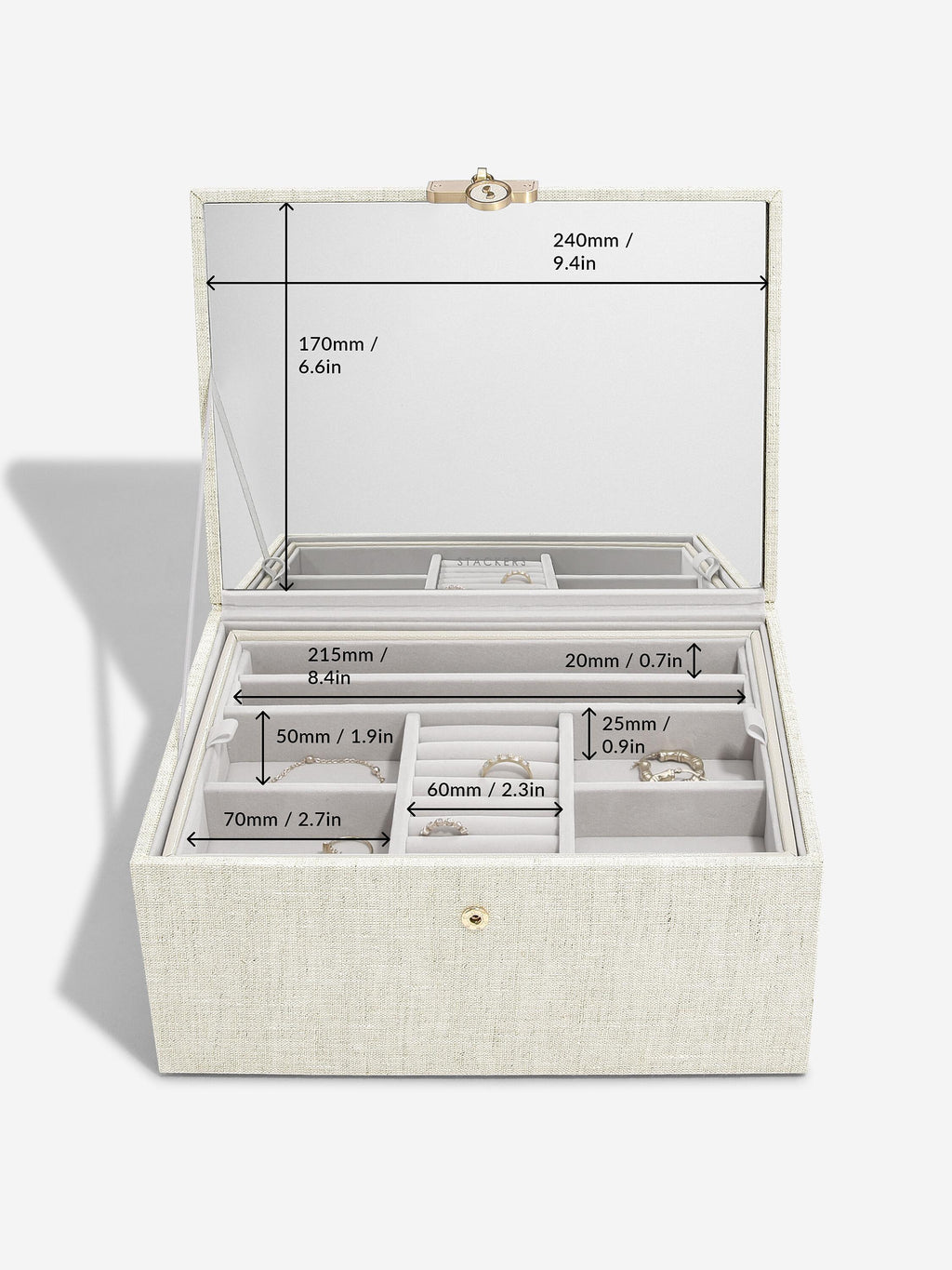 Oatmeal & Linen Luxury Classic Jewellery Box