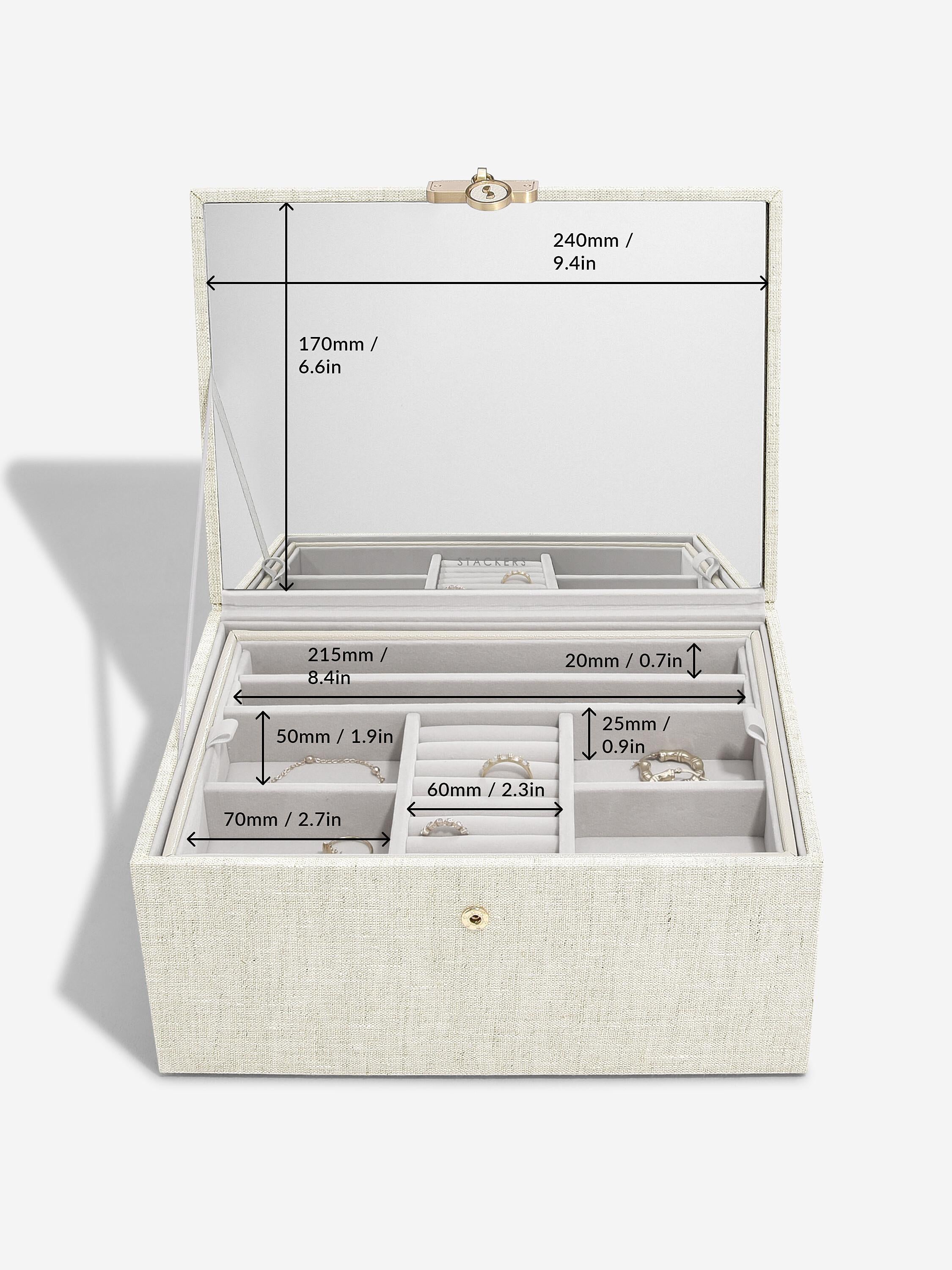 Oatmeal & Linen Luxury Classic Jewellery Box