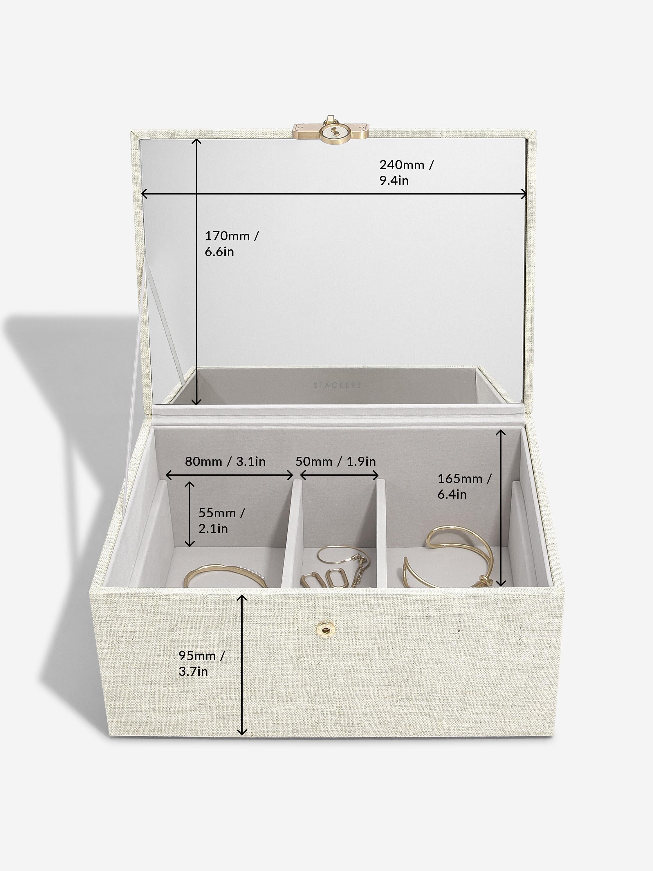 Oatmeal & Linen Luxury Classic Jewellery Box