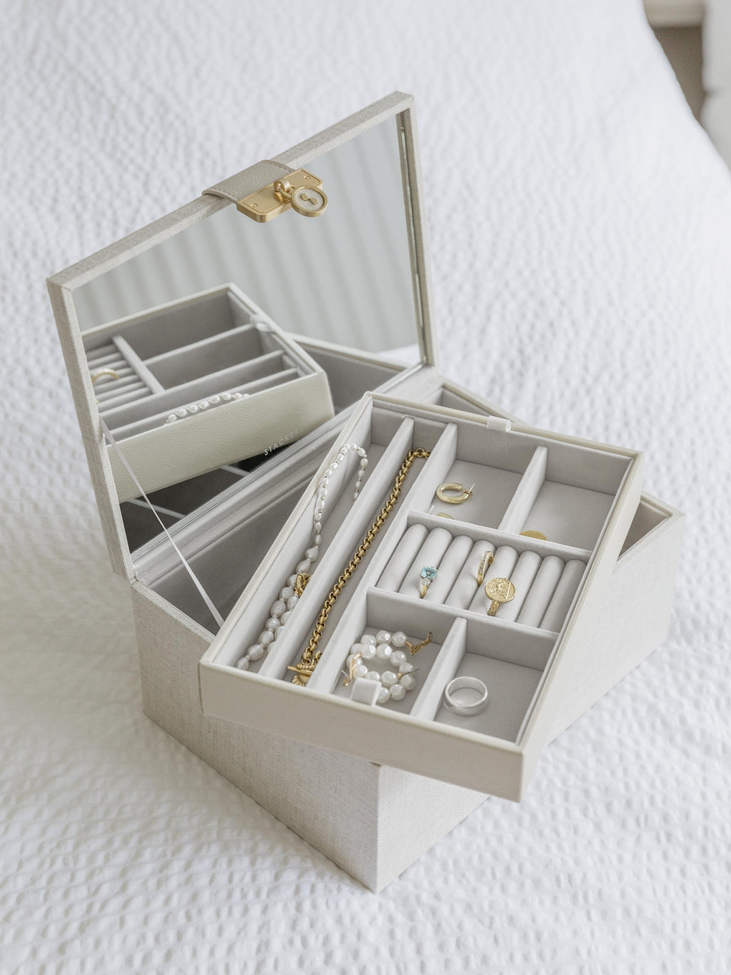 Oatmeal & Linen Classic Luxury Jewellery Box Set