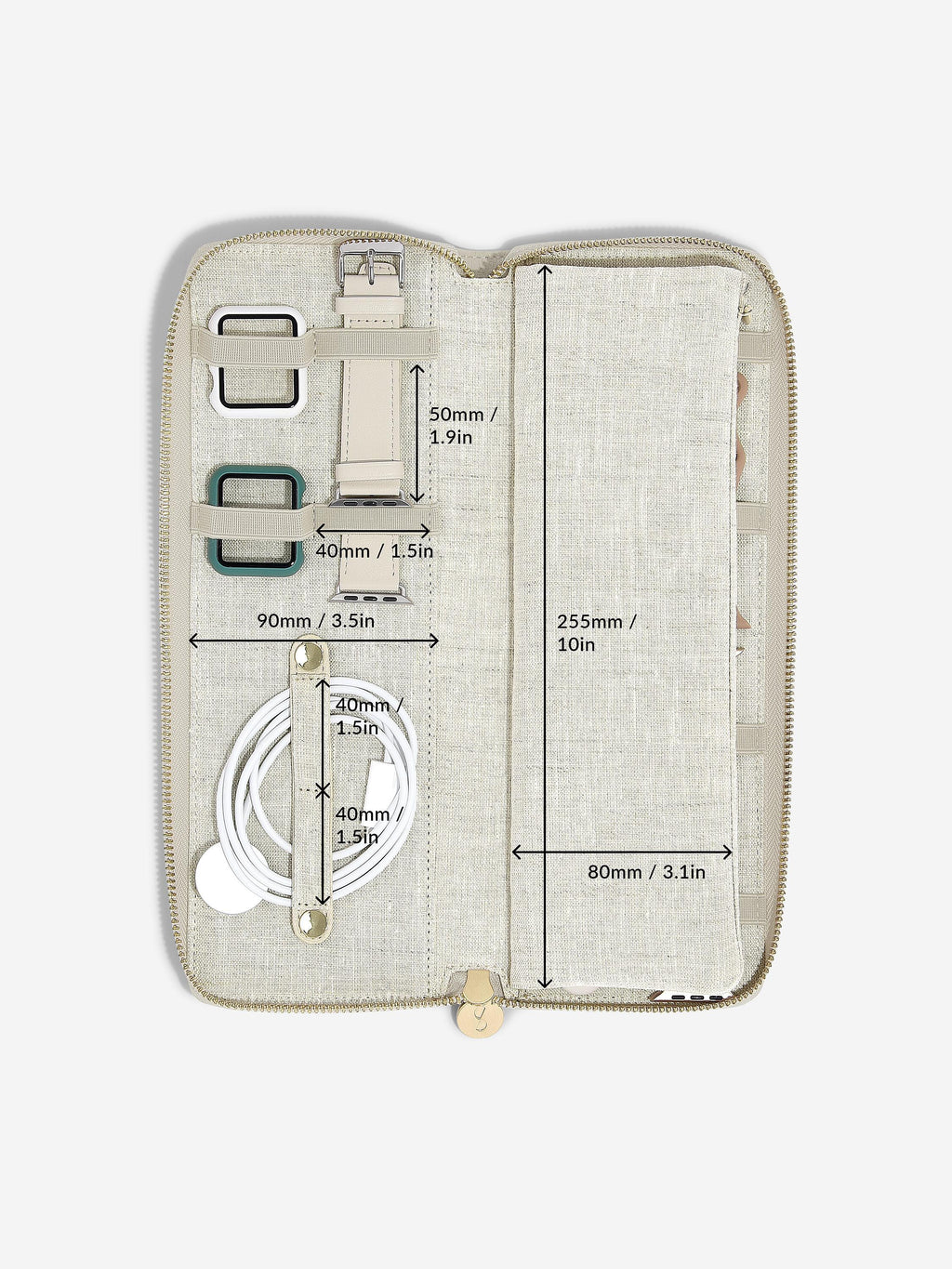 Oatmeal & Linen Smart Watch Organiser