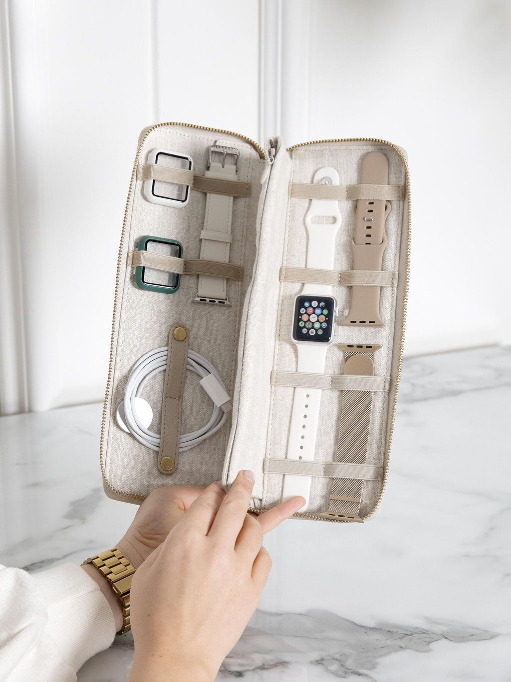 Oatmeal & Linen Smart Watch Organiser