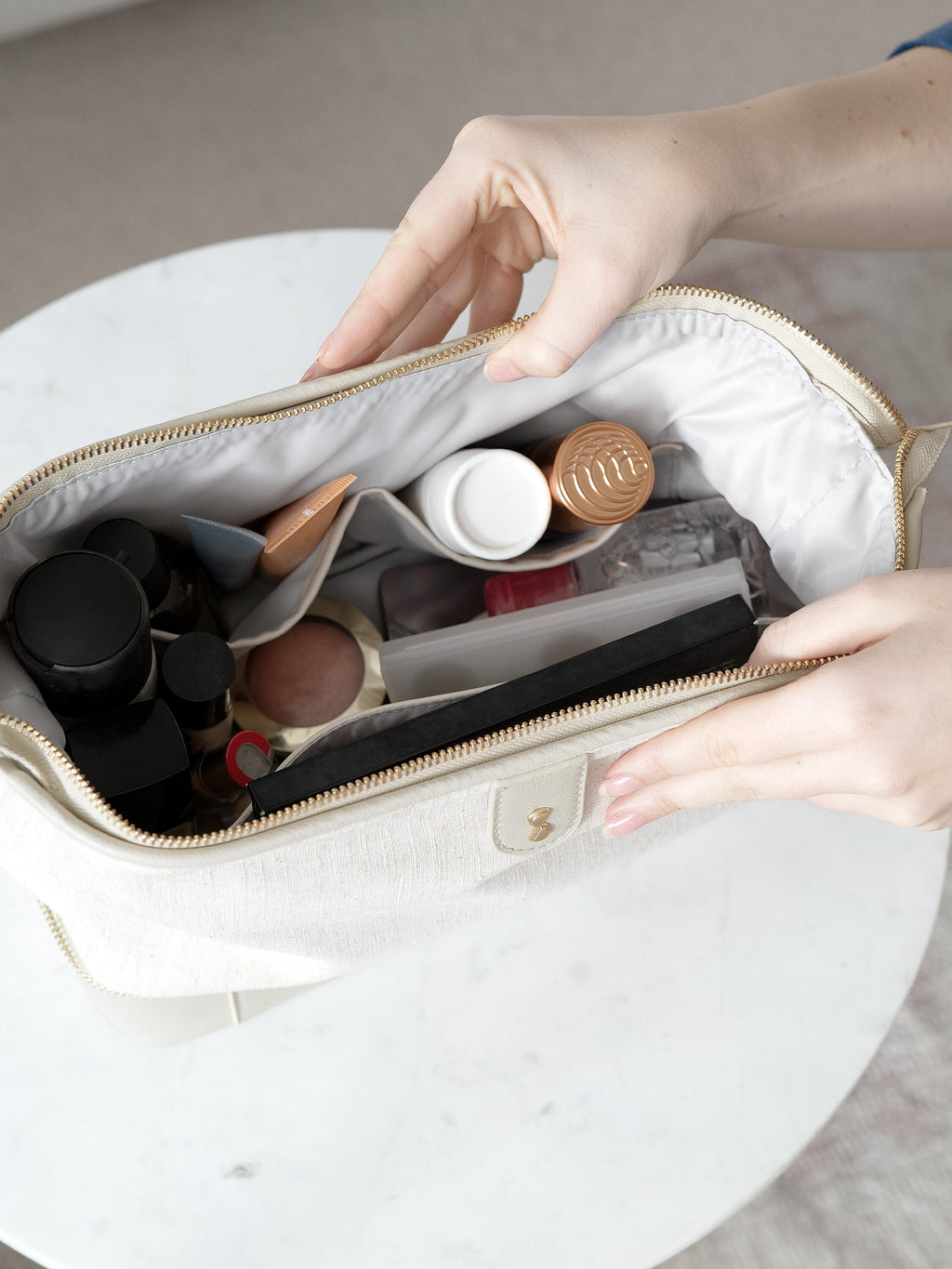 Oatmeal & Linen Washbag