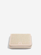 SQUARE JEWELLERY ROLL BLUSH PINK RAFFIA