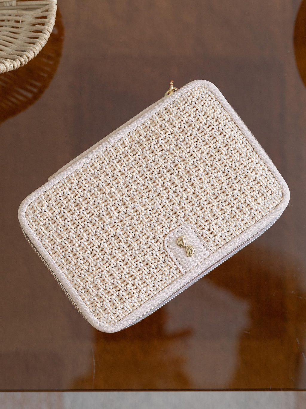 BLUSH RAFFIA LUXURY JEWELLERY BOX