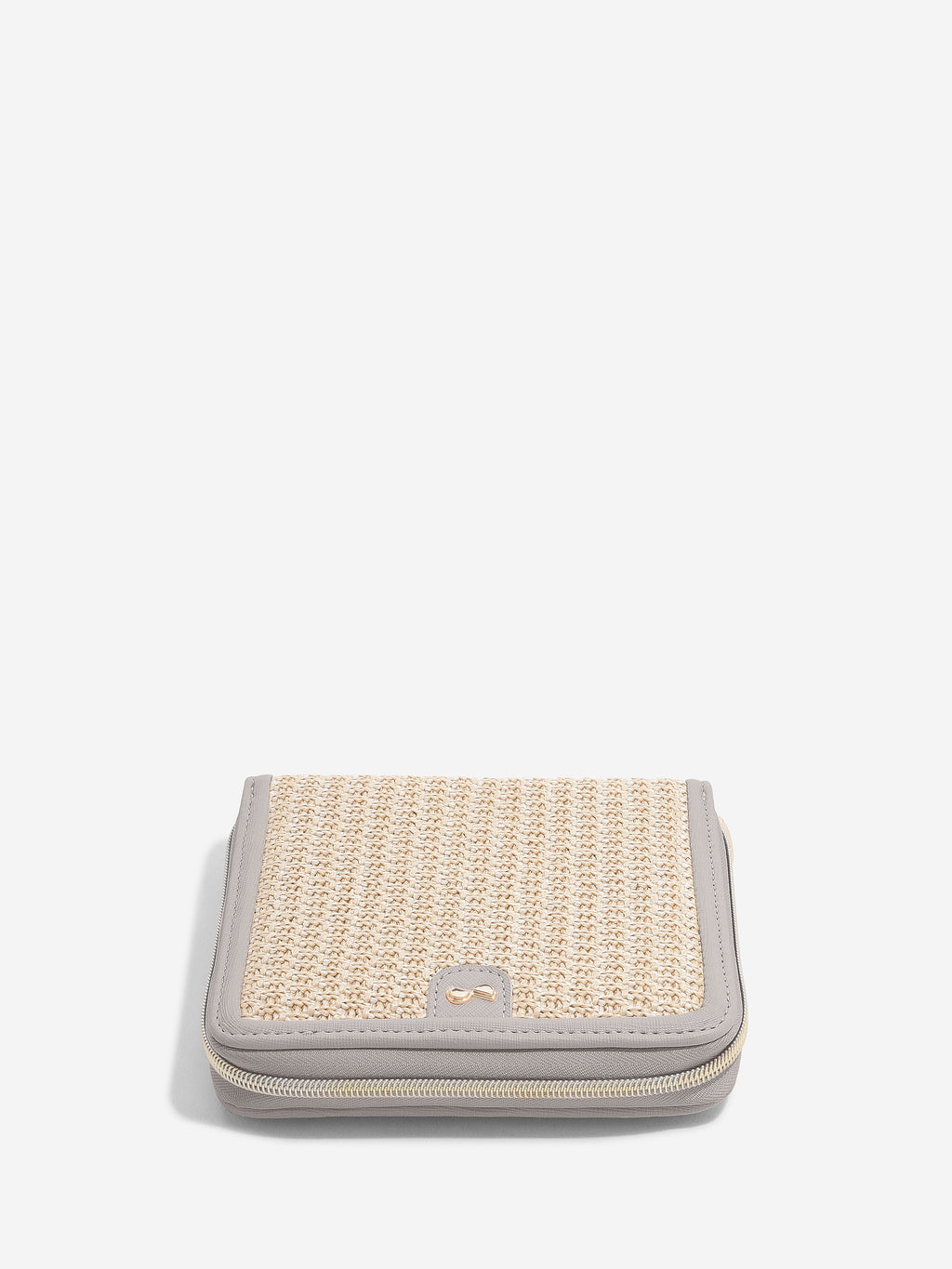 TAUPE RAFFIA TRAVEL JEWELLERY BOX