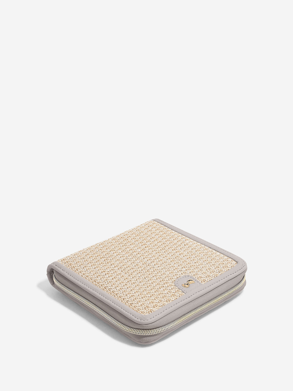 TAUPE RAFFIA TRAVEL JEWELLERY BOX
