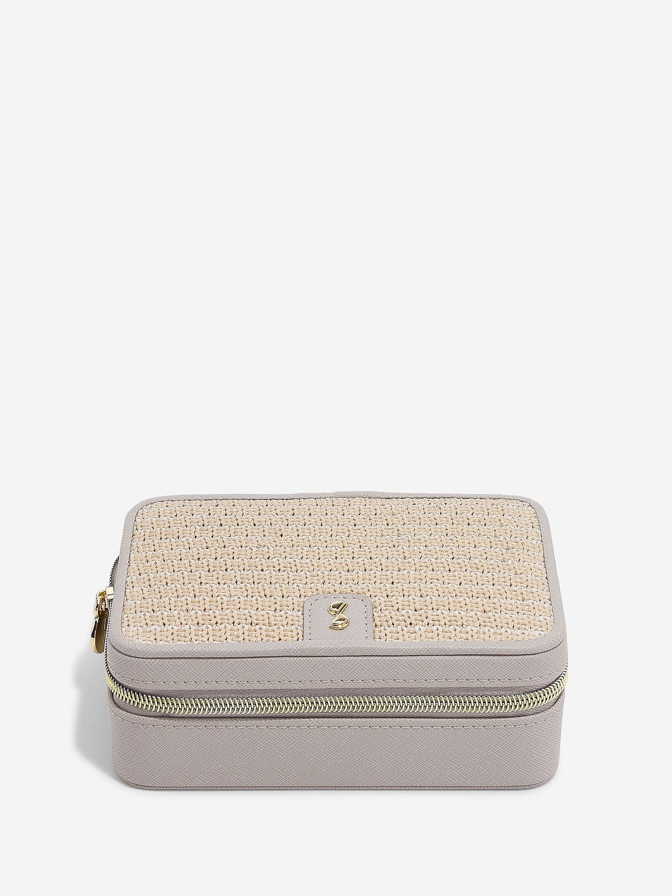 TAUPE RAFFIA LUXURY JEWELLERY BOX