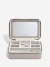Taupe & Raffia Medium Travel Jewellery Box
