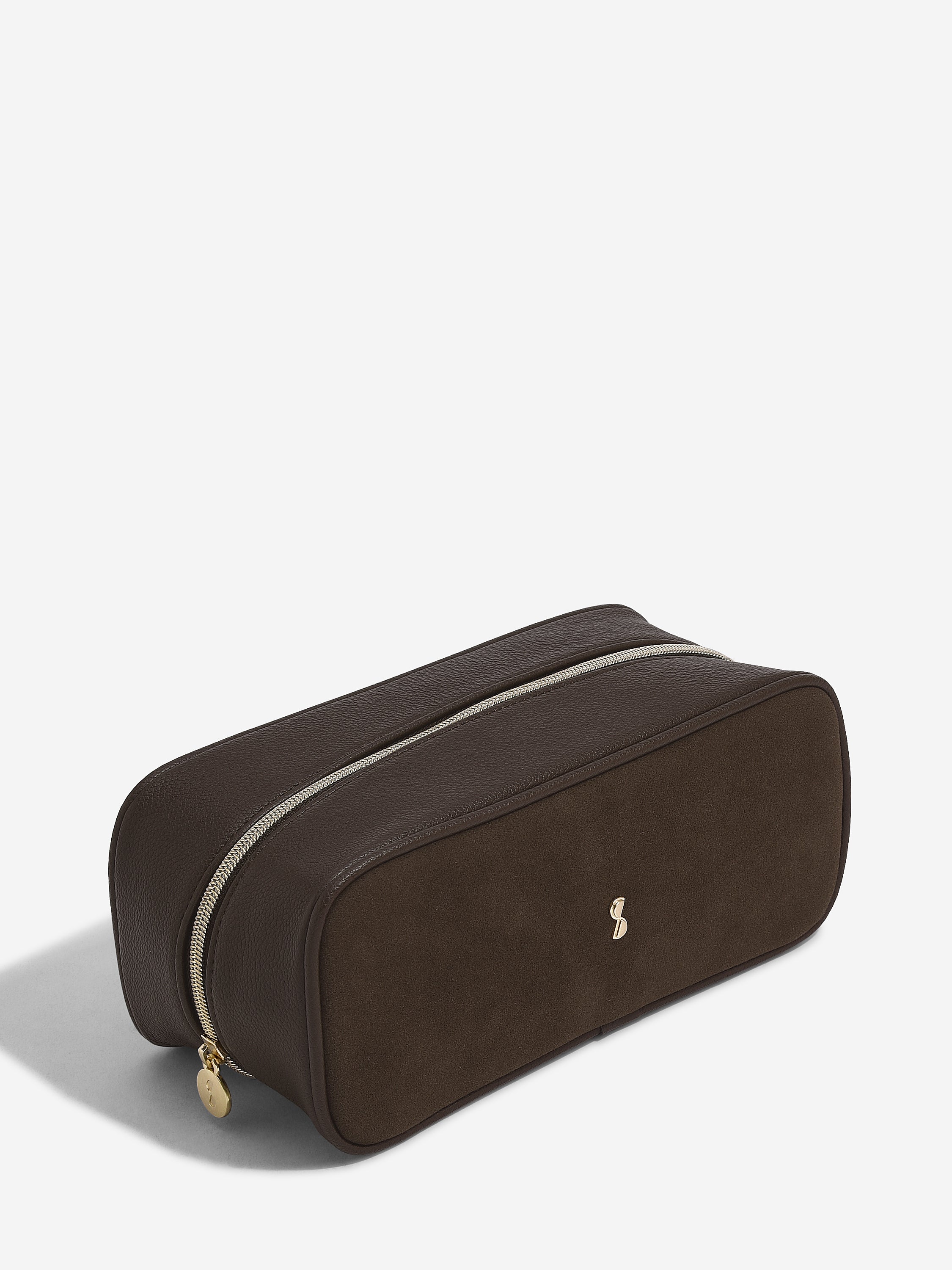 Suede Two Tone Pop Up Make Up Bag