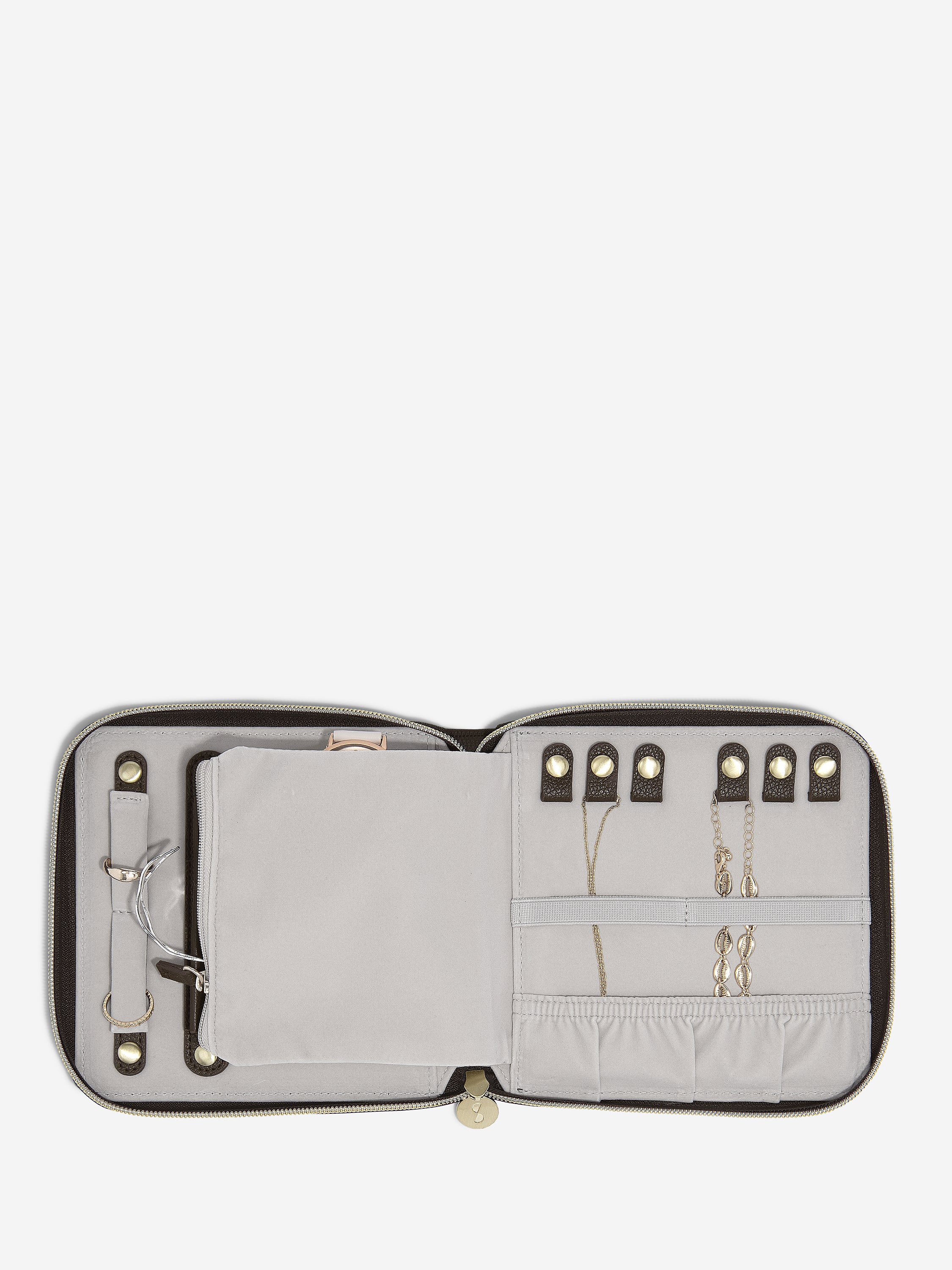 Suede Two Tone Medium Travel Jewellery Roll