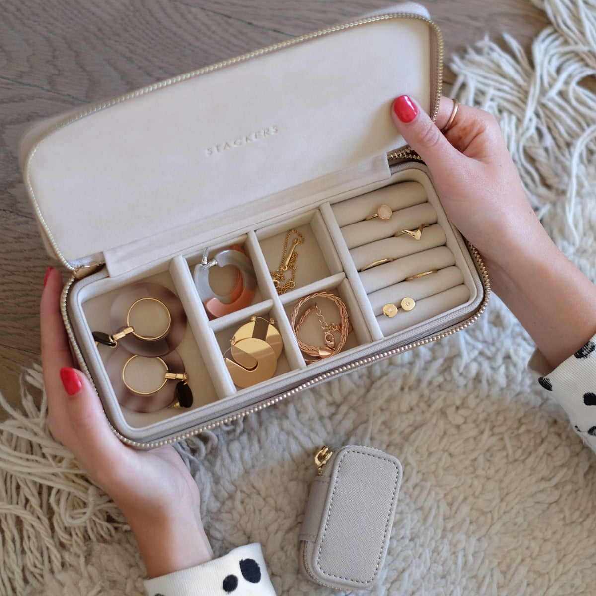 Taupe Large Travel Jewellery Box Stackers