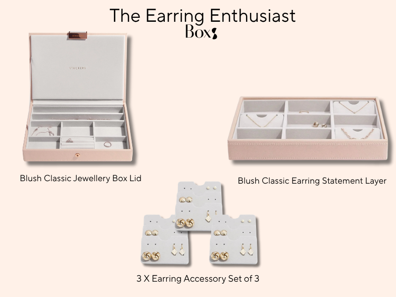 The Earring Enthusiast Box (Blush) - Jewellery Box Accessories - Stackers Australia