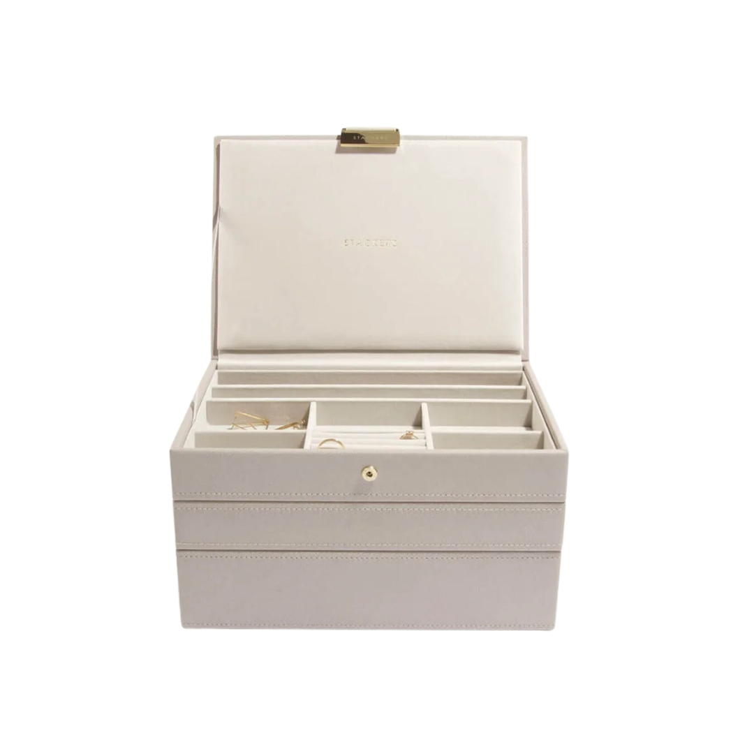 Taupe Classic Jewellery Box - - Stackers Australia