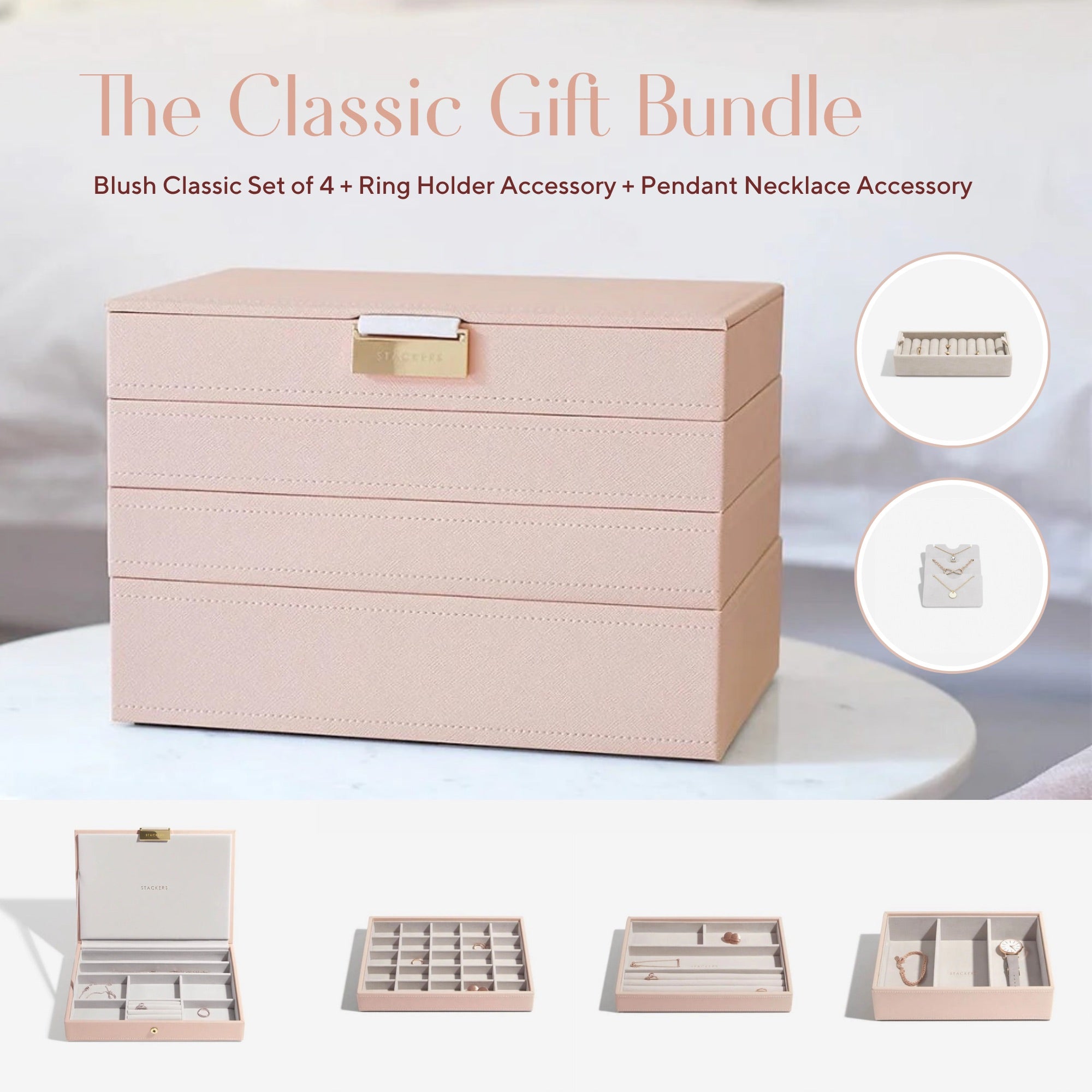 The Classic Blush Gift Bundle - Jewellery Box - Stackers Australia