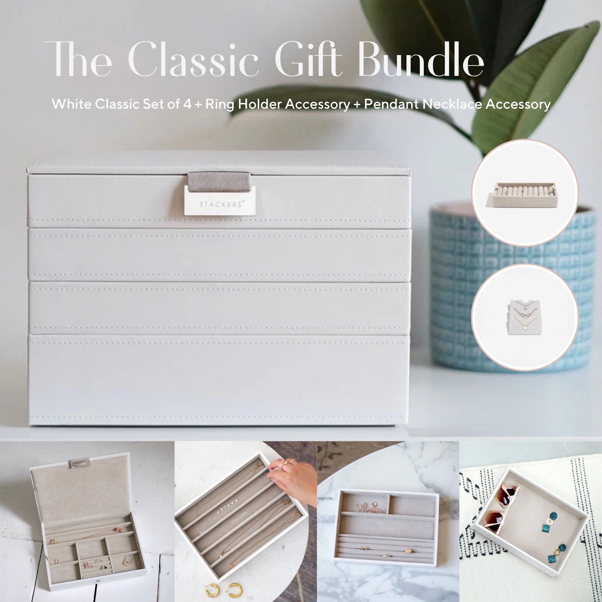 The Classic White Gift Bundle - Jewellery Box - Stackers Australia