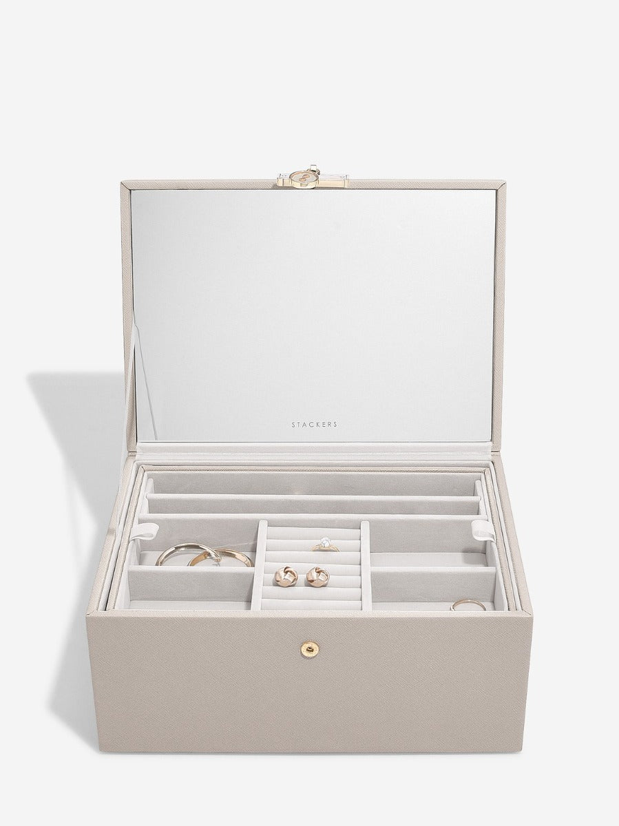 Taupe Luxury Classic Jewellery Box Stackers