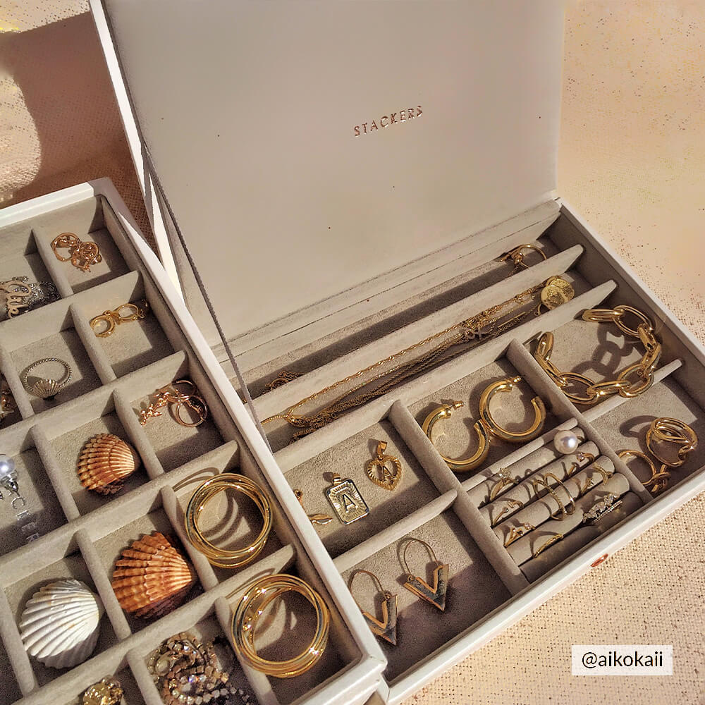 White & Rose Gold Classic Jewellery Box Stackers