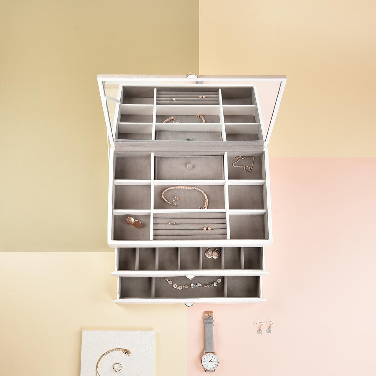 Large White Boutique Jewellery Box Stackers