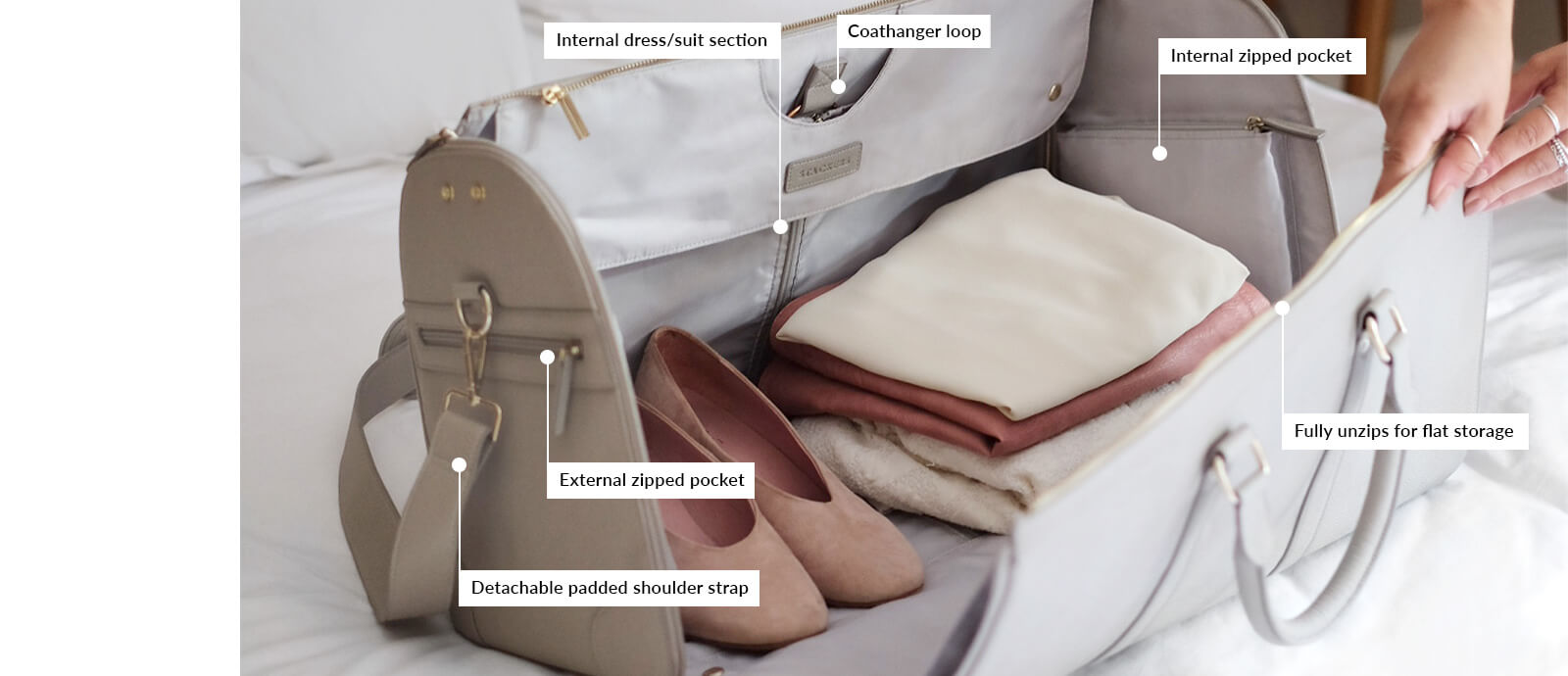 Taupe Zipped Garment Bag Stackers