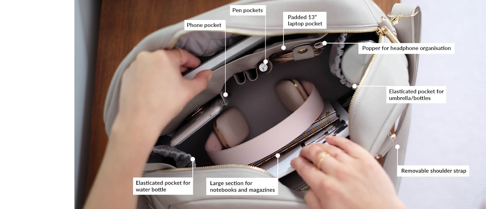 Taupe Handbag Stackers