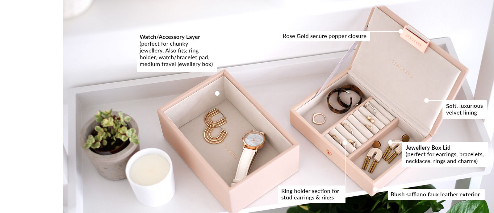 Blush Mini Jewellery Box Stackers