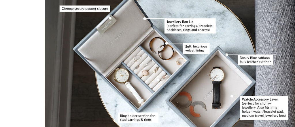Dusky Blue Mini Jewellery Box Stackers