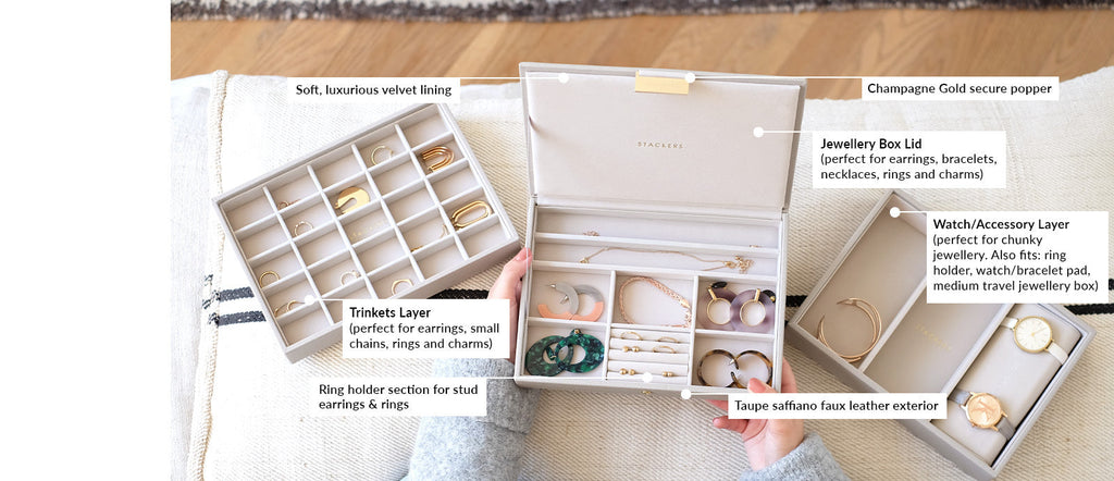 Taupe Classic Jewellery Box Stackers
