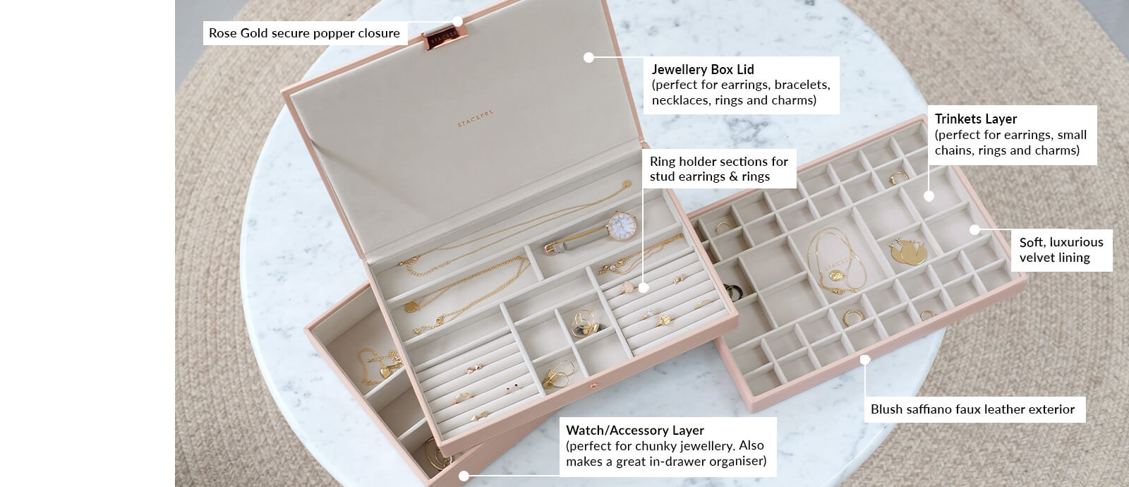 Blush Supersize Jewellery Box Stackers