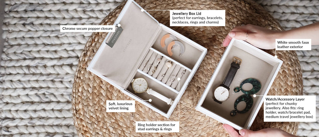White Mini Jewellery Box Stackers